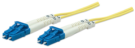3 m LC to LC UPC Fiber Optic Patch Cable, 3.0 mm, Duplex, LSZH, OS2 Singlemode, Yellow Image 1