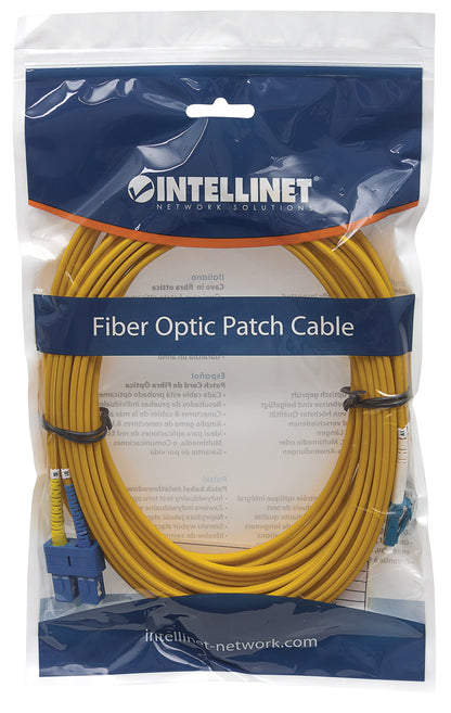 1 m LC to SC UPC Fiber Optic Patch Cable, 3.0 mm, Duplex, LSZH, OS2 Singlemode, Yellow Packaging Image 2