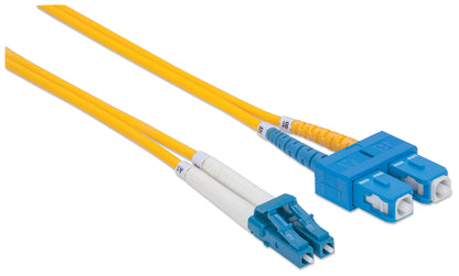 1 m LC to SC UPC Fiber Optic Patch Cable, 3.0 mm, Duplex, LSZH, OS2 Singlemode, Yellow Image 3