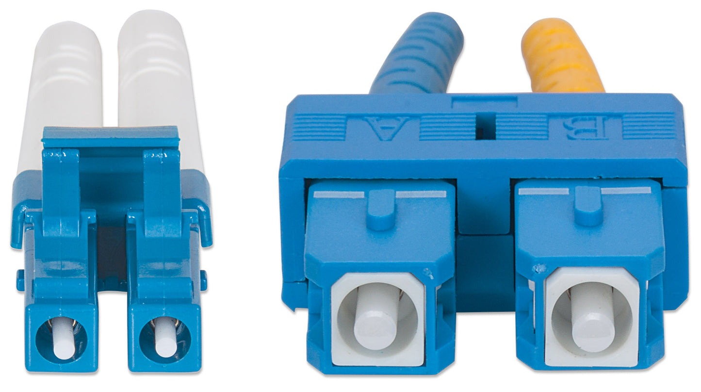 1 m LC to SC UPC Fiber Optic Patch Cable, 3.0 mm, Duplex, LSZH, OS2 Singlemode, Yellow Image 4