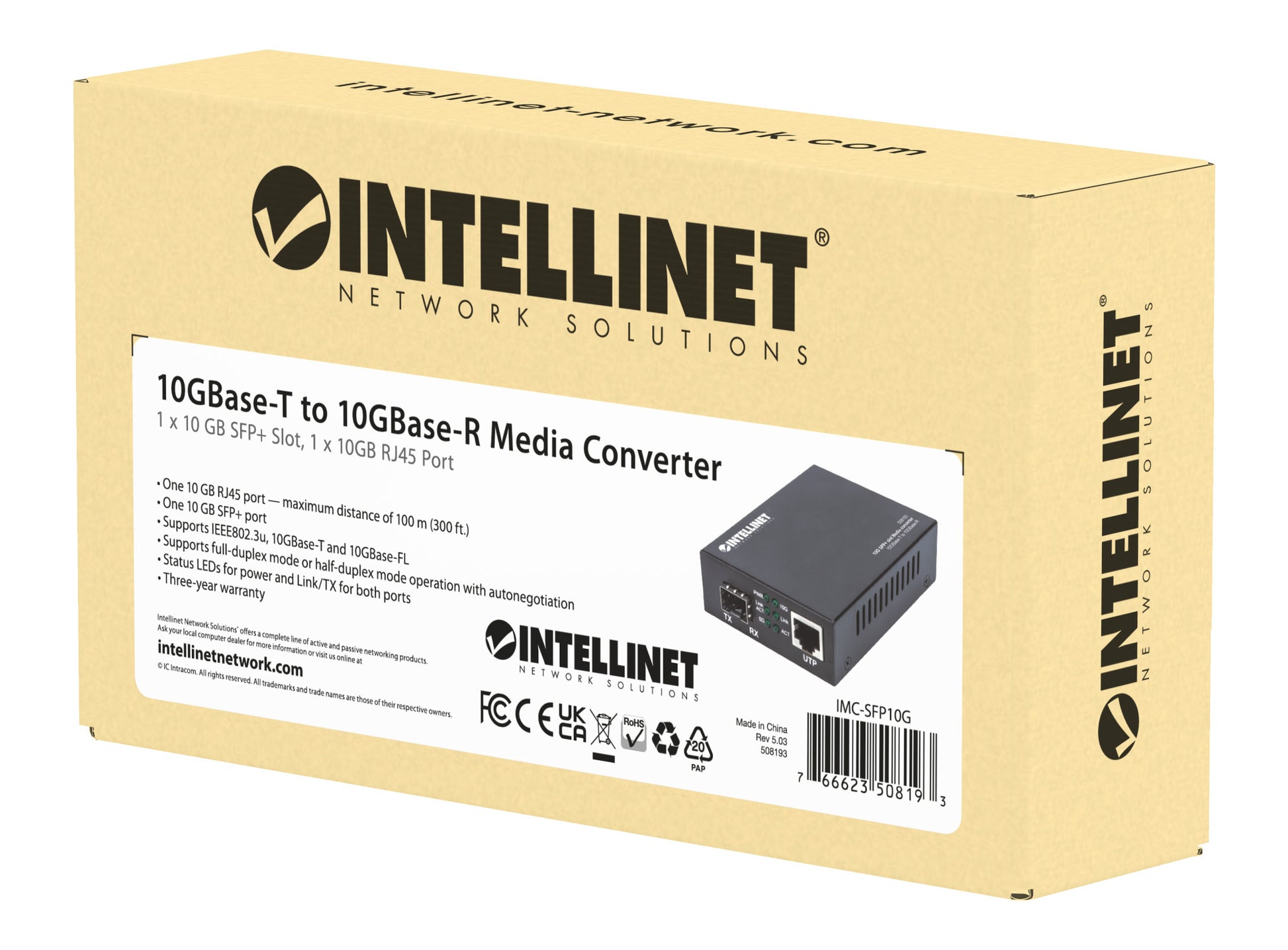 10GBase-T to 10GBase-R Media Converter Packaging Image 2