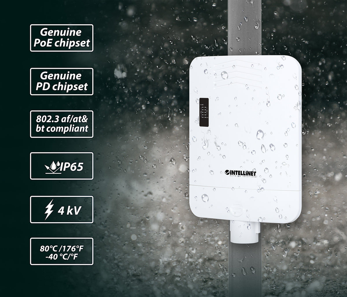 Outdoor PoE-Powered 5-Port Gigabit Switch with PoE Passthrough / 4-Port PoE+ Extender Image 7