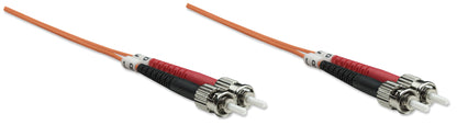 5 m ST to ST UPC Fiber Optic Patch Cable, 3.0 mm, Duplex, LSZH, OM1 Multimode, Orange Image 3