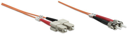 5 m ST to SC UPC Fiber Optic Patch Cable, 3.0 mm, Duplex, LSZH, OM1 Multimode, Orange Image 3