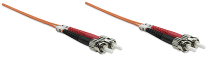 3 m ST to ST UPC Fiber Optic Patch Cable, 3.0 mm, Duplex, LSZH, OM1 Multimode, Orange Image 3
