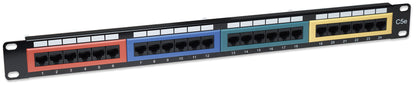 Cat5e Color-Coded 24-Port Patch Panel, 1U Image 2