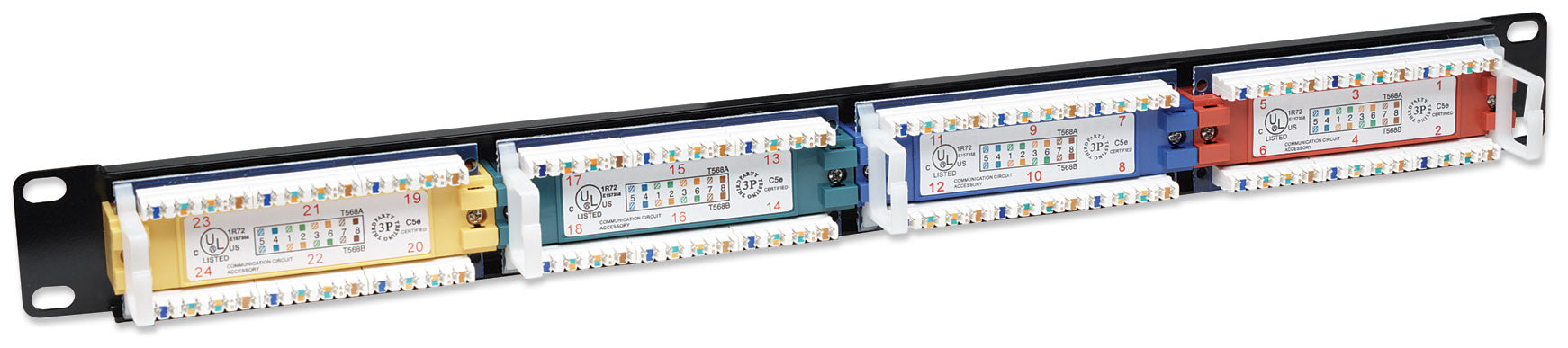 Cat5e Color-Coded 24-Port Patch Panel, 1U Image 4