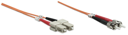 1 m ST to SC UPC Fiber Optic Patch Cable, 3.0 mm, Duplex, LSZH, OM1 Multimode, Orange Image 3