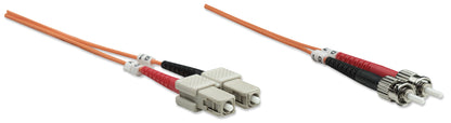 2 m ST to SC UPC Fiber Optic Patch Cable, 3.0 mm, Duplex, LSZH, OM1 Multimode, Orange Image 3