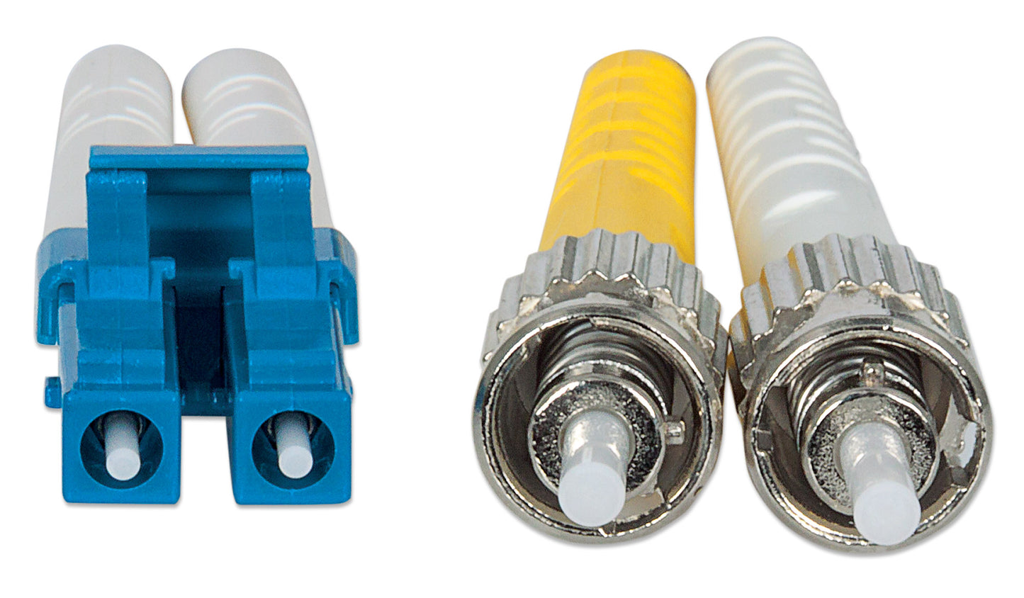 5 m LC to ST UPC Fiber Optic Patch Cable, 3.0 mm, Duplex, LSZH, OS2 Singlemode, Yellow Image 4