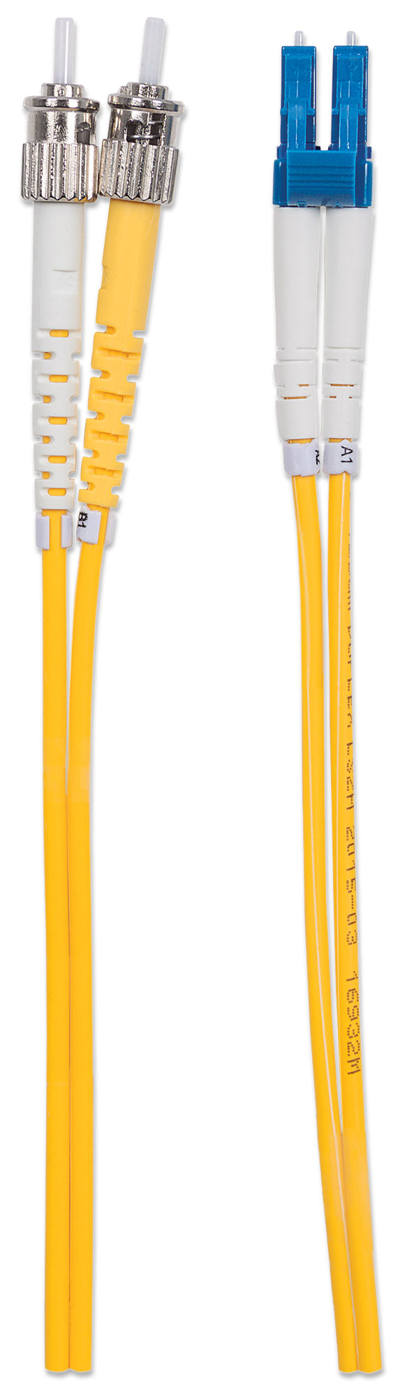 5 m LC to ST UPC Fiber Optic Patch Cable, 3.0 mm, Duplex, LSZH, OS2 Singlemode, Yellow Image 5