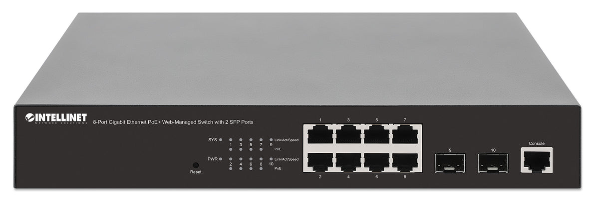 8-Port Gigabit Ethernet PoE+ Web-Managed Switch with 2 SFP Ports Image 4