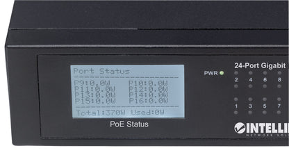 24-Port Gigabit Ethernet PoE+ Switch with 2 SFP Ports and LCD Screen Image 6