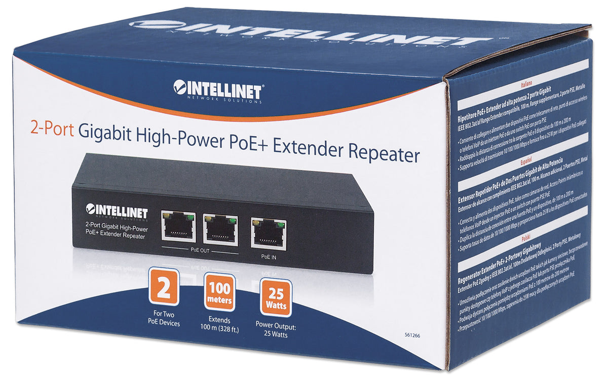 2-Port Gigabit High-Power PoE+ Extender Packaging Image 2