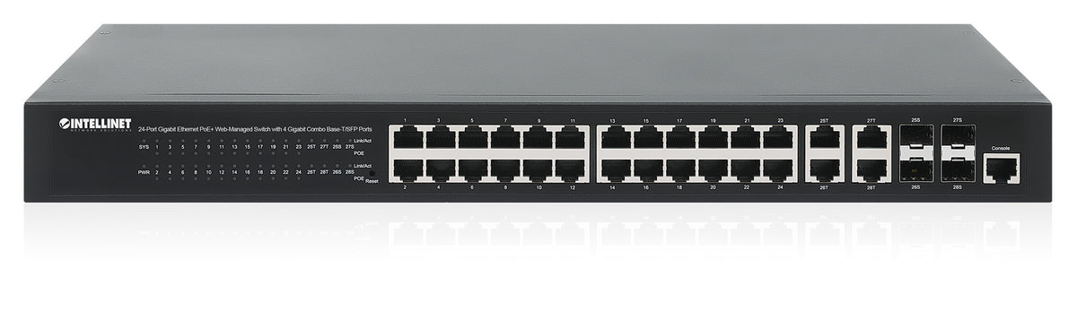 24-Port Gigabit Ethernet PoE+ Web-Managed Switch with 4 Gigabit Combo Base-T/SFP Ports Image 6
