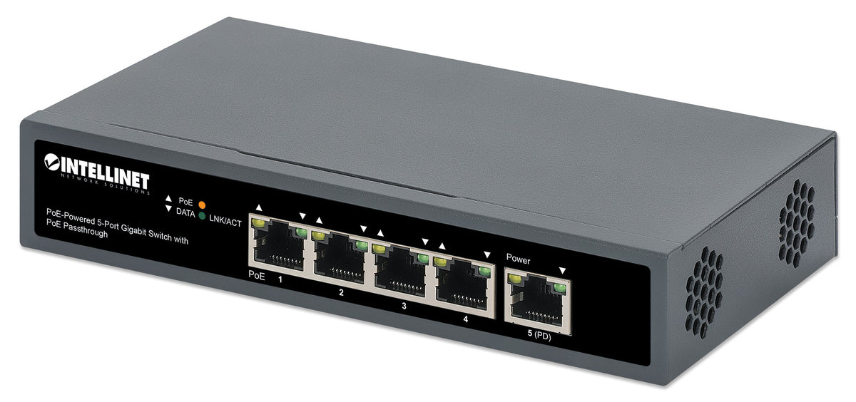 PoE-Powered 5-Port Gigabit Switch with PoE Passthrough Image 1