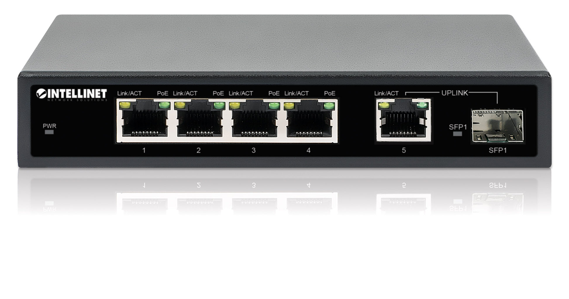 5-Port Gigabit Ethernet PoE+ Switch with SFP Port Image 6