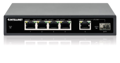 5-Port Gigabit Ethernet PoE+ Switch with SFP Port Image 6