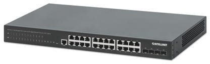 28-Port L2+ Fully Managed PoE+ Switch with 24 Gigabit Ethernet Ports and 4 SFP+ Uplinks Image 1