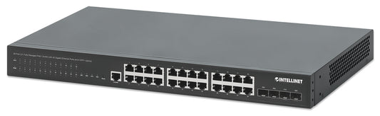 28-Port L2+ Fully Managed PoE+ Switch with 24 Gigabit Ethernet Ports and 4 SFP+ Uplinks Image 1