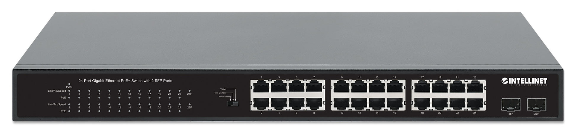 24-Port Gigabit Ethernet PoE+ Switch with 2 SFP Ports Image 4