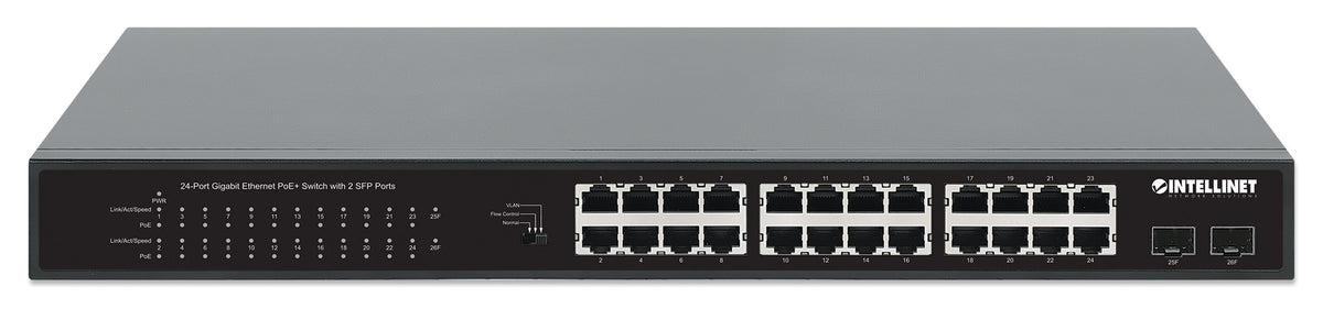 24-Port Gigabit Ethernet PoE+ Switch with 2 SFP Ports Image 4