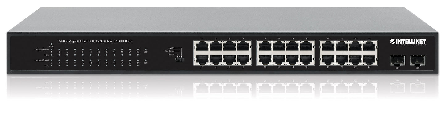 24-Port Gigabit Ethernet PoE+ Switch with 2 SFP Ports Image 6