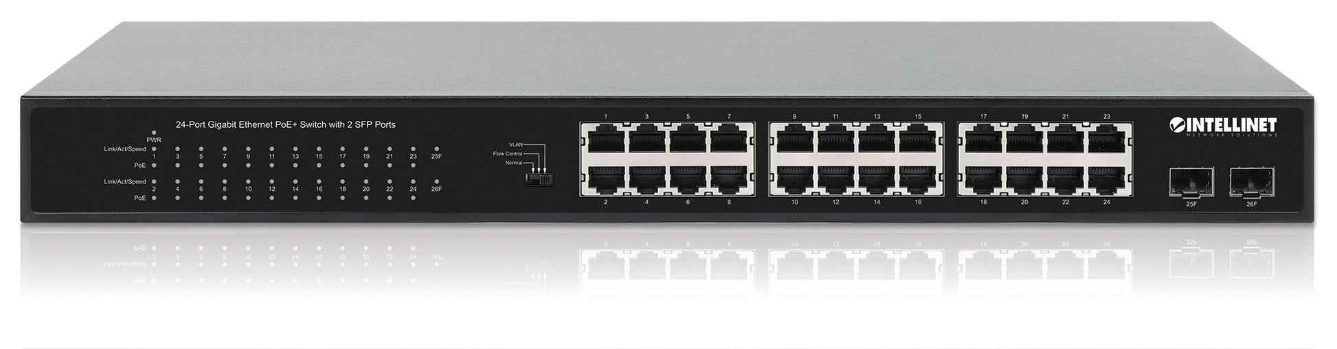 24-Port Gigabit Ethernet PoE+ Switch with 2 SFP Ports Image 6