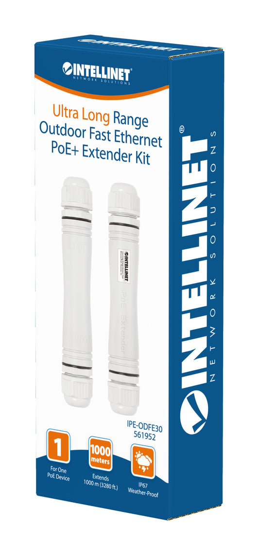 Ultra Long Range Outdoor Fast Ethernet PoE+ Extender Kit Packaging Image 2