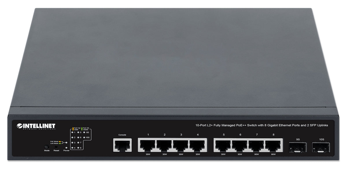 10-Port L2+ Fully Managed PoE++ Switch with 8 Gigabit Ethernet Ports and 2 SFP Uplinks Image 4