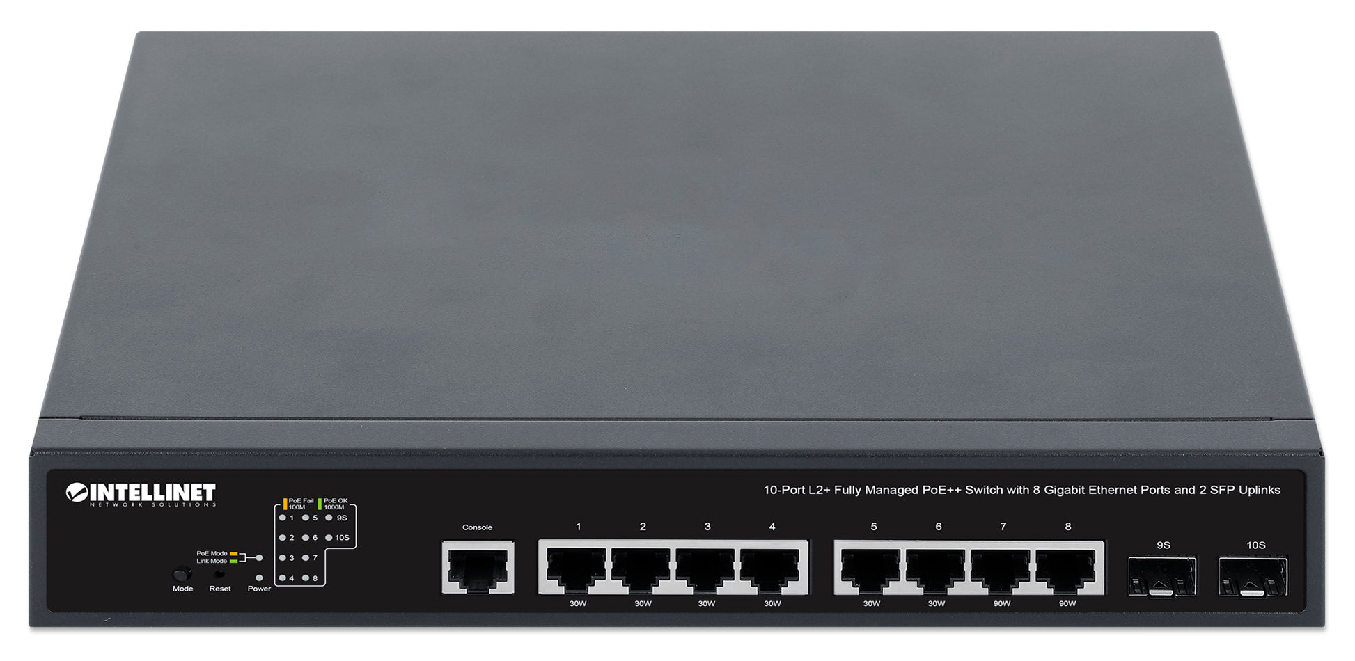 10-Port L2+ Fully Managed PoE++ Switch with 8 Gigabit Ethernet Ports and 2 SFP Uplinks Image 4
