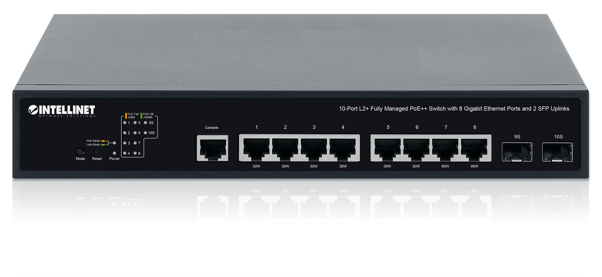 10-Port L2+ Fully Managed PoE++ Switch with 8 Gigabit Ethernet Ports and 2 SFP Uplinks Image 6
