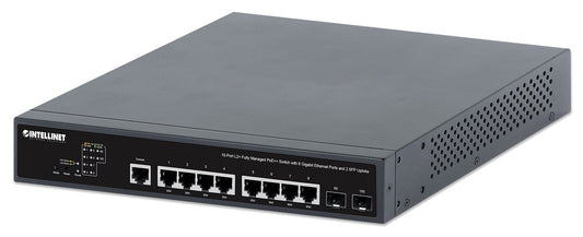 10-Port L2+ Fully Managed PoE++ Switch with 8 Gigabit Ethernet Ports and 2 SFP Uplinks Image 1