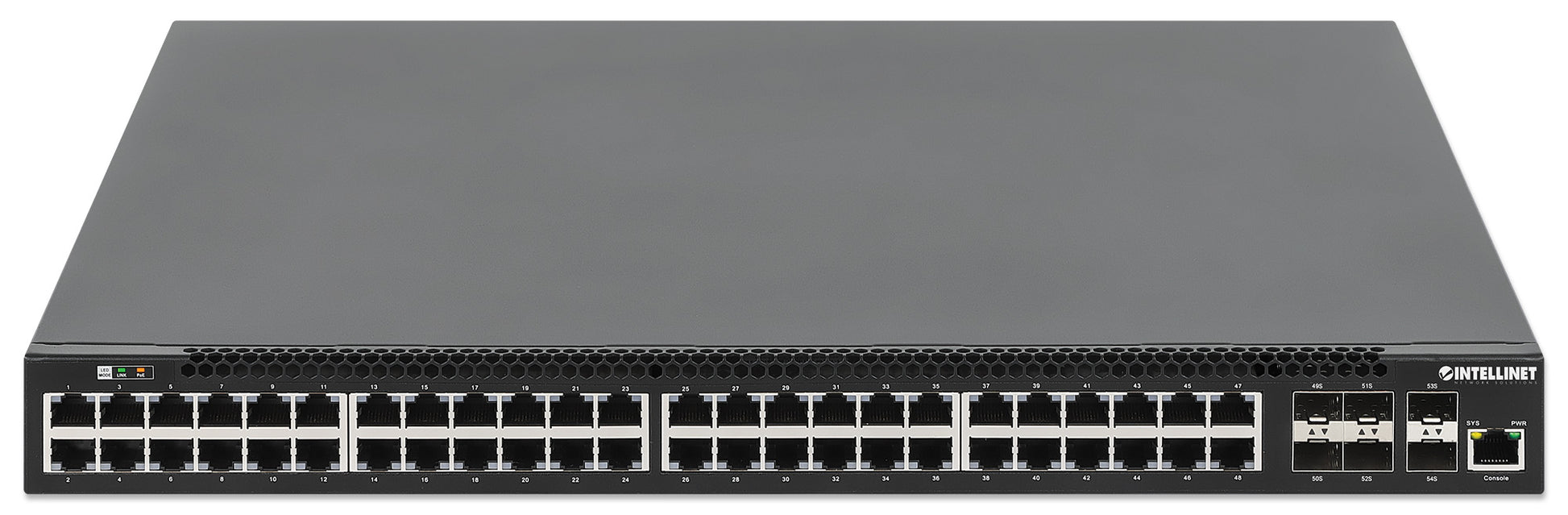 54-Port L3 Fully Managed PoE+ Switch with 48 Gigabit Ethernet Ports and 6 SFP+ Uplinks Image 4