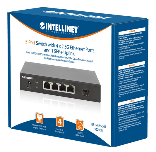 5-Port Switch with 4 x 2.5G Ethernet Ports and 1 SFP+ Uplink Packaging Image 2