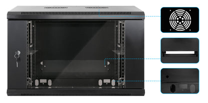 19" Wallmount Cabinet, 6U, 450 mm (17.7 in.) Depth, Black Image 6