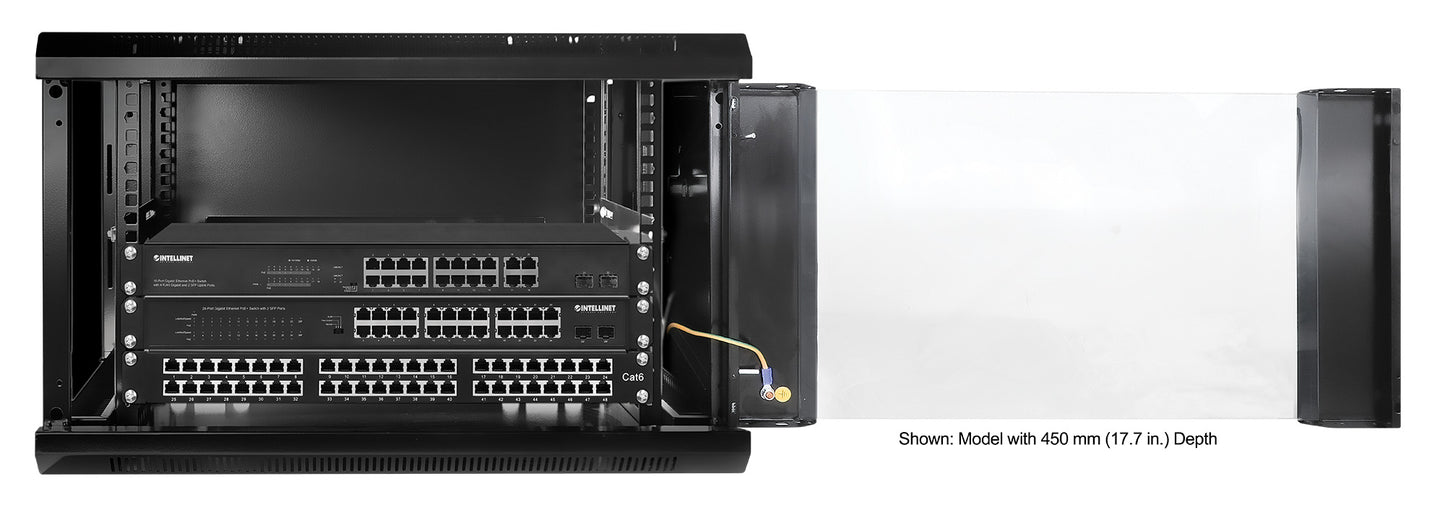 19" Wallmount Cabinet, 6U, 600 mm (23.6 in.) Depth, Black Image 7