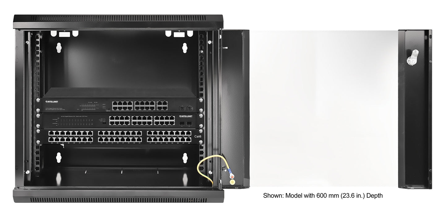 19" Wallmount Cabinet, 9U, 450 mm (17.7 in.) Depth, Black Image 5