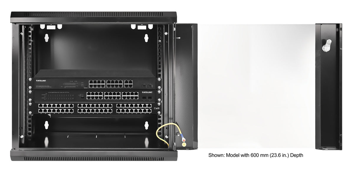 9U 19" Wall Mount Network Cabinet, Standard Line, 450 mm (17.7 in.) Depth, Black Image 5