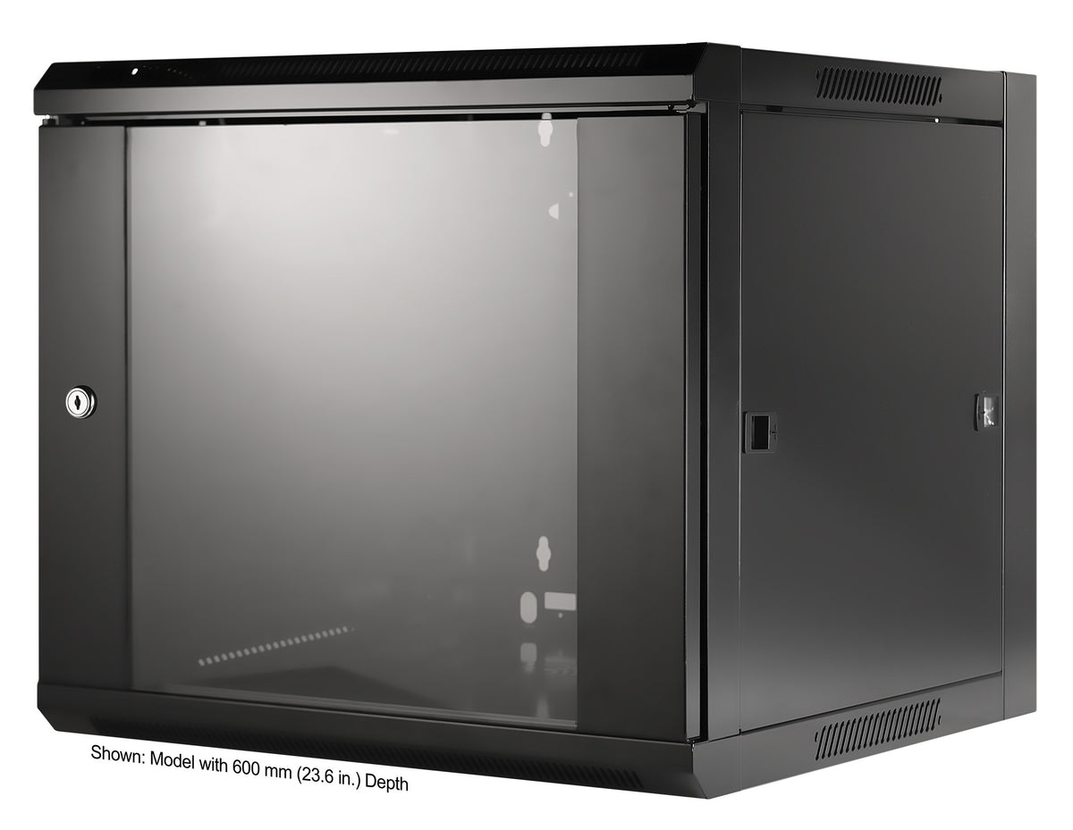 9U 19" Wall Mount Network Cabinet, Standard Line, 450 mm (17.7 in.) Depth, Black Image 1
