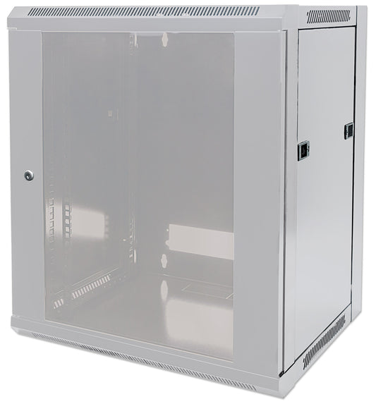 9U 19" Wall Mount Network Cabinet, Standard Line, 450 mm (17.7 in.) Depth, Gray Image 1