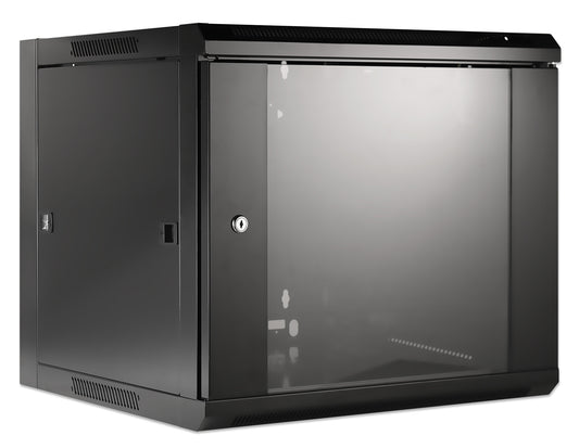 9U 19" Wall Mount Network Cabinet, Standard Line, 600 mm (23.6 in.) Depth, Black Image 2