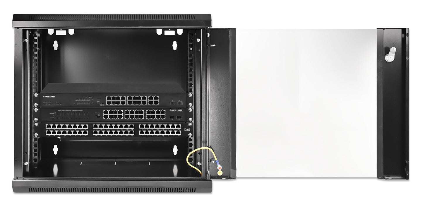 9U 19" Wall Mount Network Cabinet, Standard Line, 600 mm (23.6 in.) Depth, Black Image 5