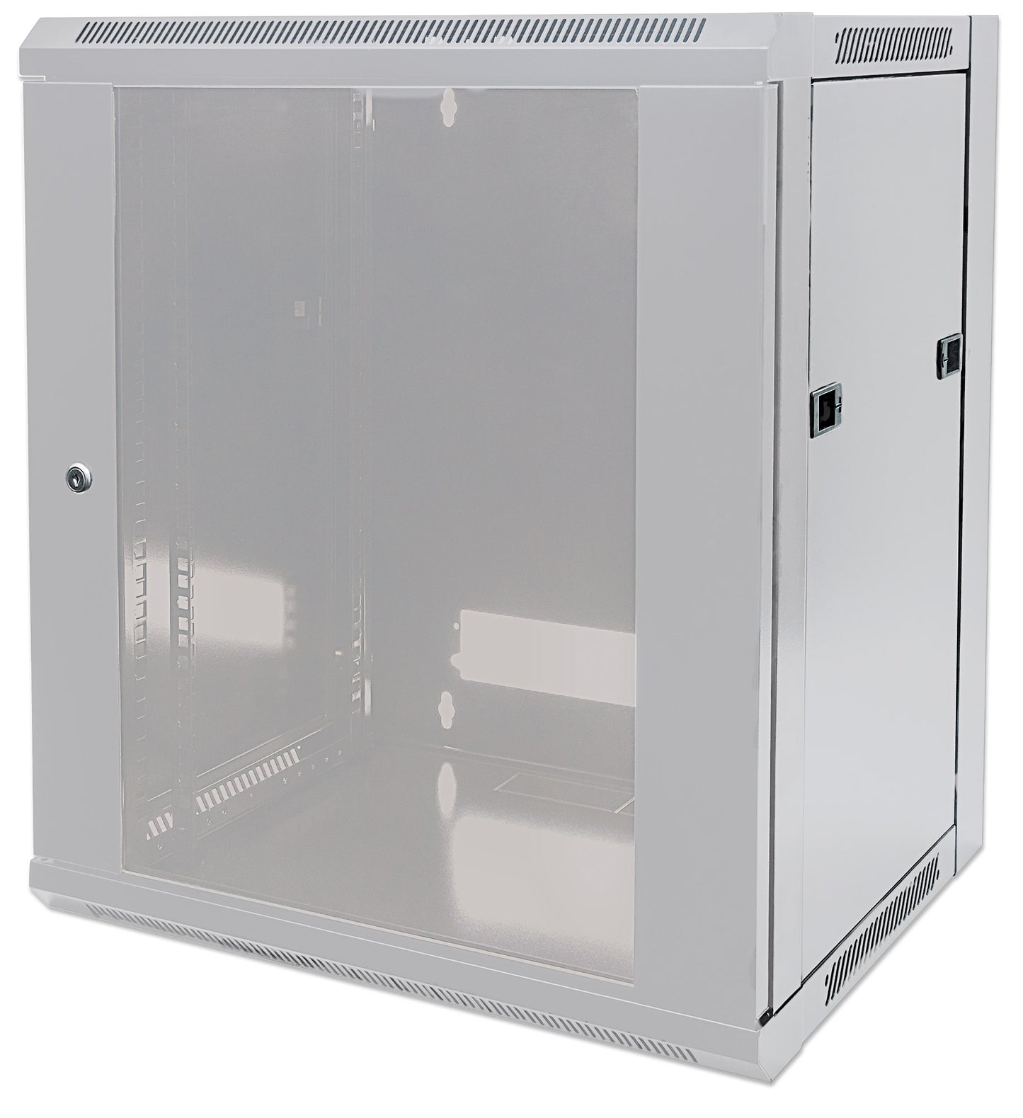 9U 19" Wall Mount Network Cabinet, Standard Line, 600 mm (23.6 in.) Depth, Gray Image 1