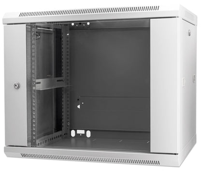 9U 19" Wall Mount Network Cabinet, Standard Line, 600 mm (23.6 in.) Depth, Gray Image 1