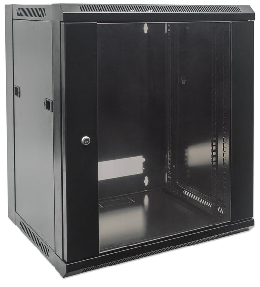 12U 19" Wall Mount Network Cabinet, Standard Line, 450 mm (17.7 in.) Depth, Black Image 2