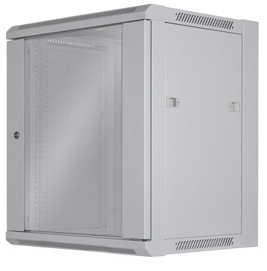 12U 19" Wall Mount Network Cabinet, Standard Line, 450 mm (17.7 in.) Depth, Gray Image 1