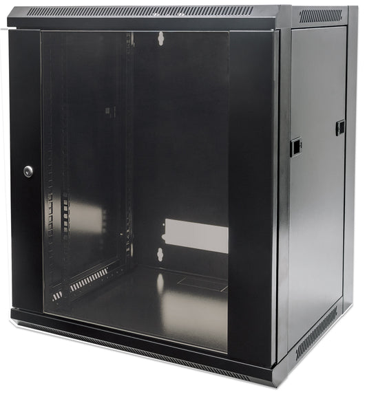 12U Wall Mount Network Cabinet, Standard Line, 600 mm (23.6 in.) Depth, Black Image 1