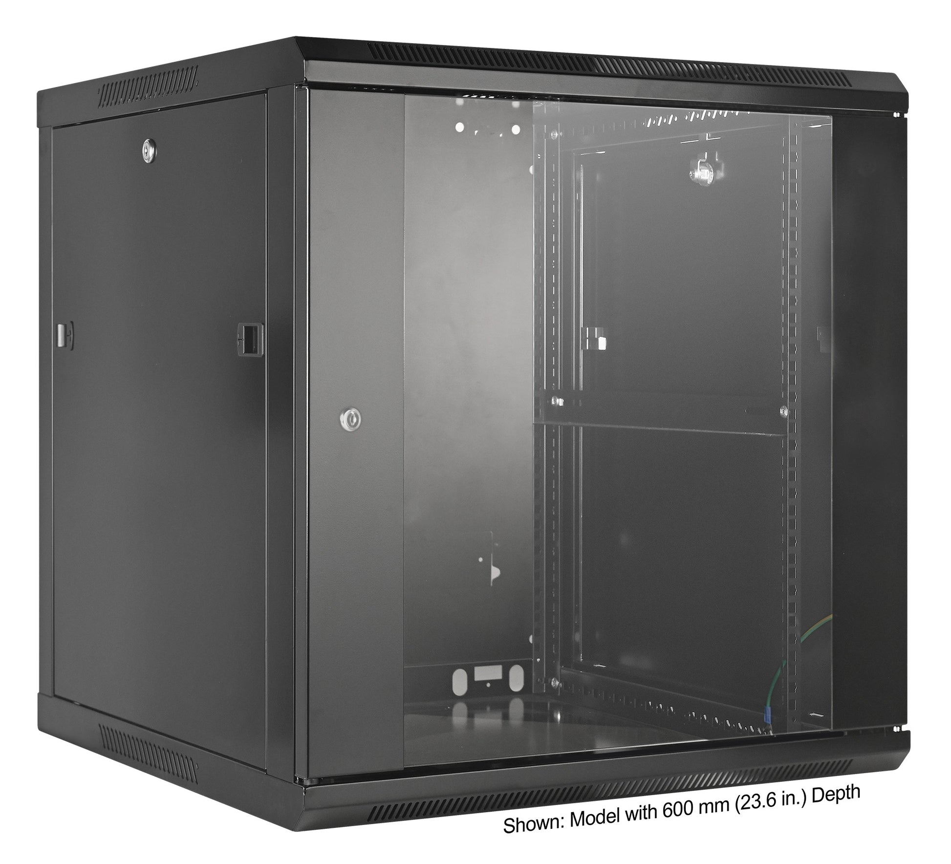 12U 19" Wall Mount Network Cabinet, 450 mm (17.7 in.) Depth, Black Image 2