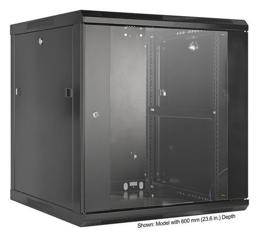 12U 19" Wall Mount Network Cabinet, 450 mm (17.7 in.) Depth, Black Image 2